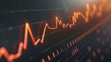 Obraz premium Modern line graph with a clear upward trend in stock prices, showcasing attractive investment prospects.