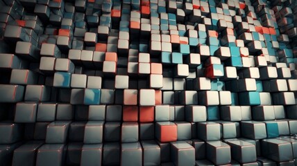 3D Cube Pattern Background with Depth and Shadow Effects 