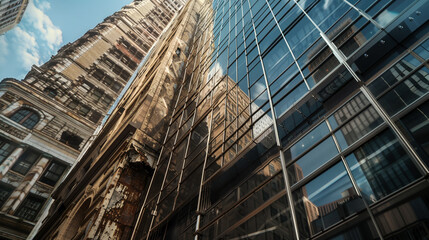 Fototapeta premium Echoes of Time: Old meets New