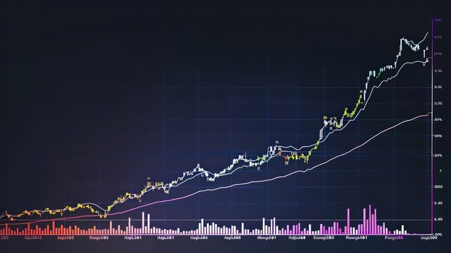 Scatter plot illustrating a strong link between rising stock prices and trading volume, reflecting increased investor interest.