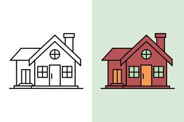 House vector icon art illustration