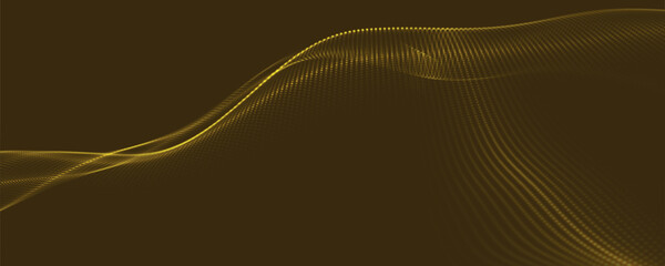 Futuristic dot wave. Abstract digital particle wave. Technology background. Colored musical wave. Light background. Digital background with smooth, wavy curves. 3D vector illustration