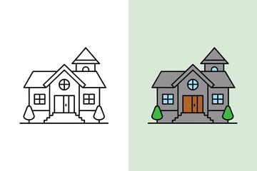 House vector icon art illustration