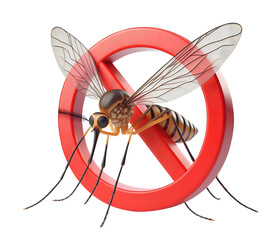 stop mosquito 3d illustration design isolated on a transparent background