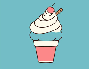 Summer flavor in every bite. Ice cold ice cream stock illustration