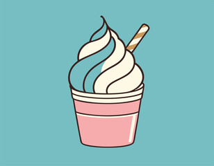 Summer flavor in every bite. Ice cold ice cream stock illustration