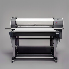Cutting-Edge Technology: Studio Photo of a High-Tech Printer on a Graphite Gray Background