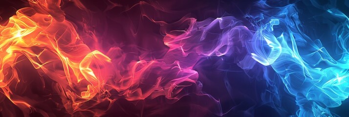 Fototapeta premium Beautiful abstract colorful smoke design blending red, purple, and blue hues creating a dreamy and dynamic effect.