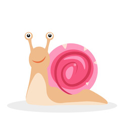 Cute Snail Cartoon Illustration.