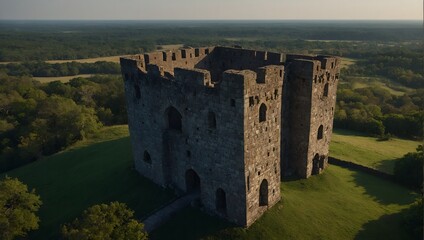 Historic archer tower guarding the ancient city walls