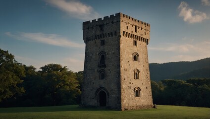 Archer tower watching over the medieval town with vigilance
