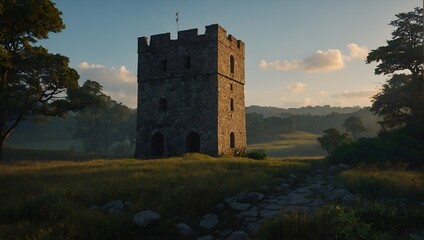 Archer tower enhancing the fortification's defensive strategy