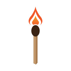 wooden matchstick icon vector illustration design template