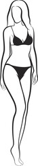 Sketch Of Slim Woman in a Bikini. Vector Illustration
