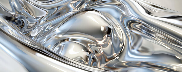 A silver background with a polished, mirror-like surface that reflects light beautifully.
