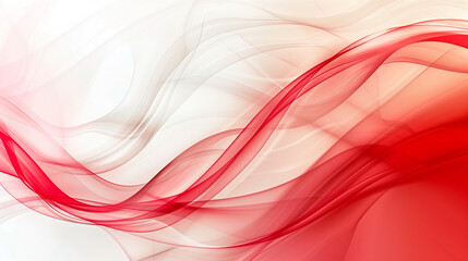 Naklejka premium Smooth red abstract waves on a white background