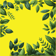 Green Leaves Background border