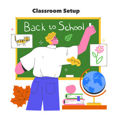 Back To School. Flat Vector Illustration