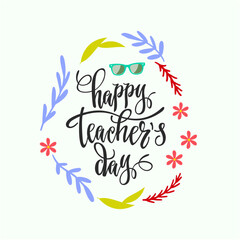 Wolrd teacher's day composition with flat design