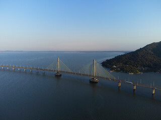 Anita Garibaldi Bridge in Laguna Santa Catarina Brazil. Bridge over the Imarui lagoon, highway 101. © Pedro Moraes