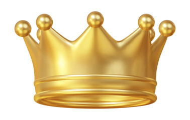 3d royal golden crown. Textured king gold crown. Stock vector illustration on isolated background.