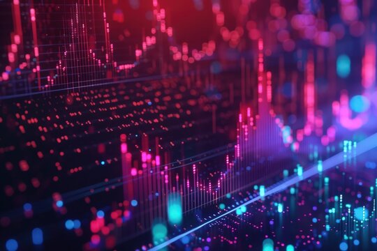 a?'imagine: Vibrant scatter plot showcasing the strong positive relationship between rising stock prices and trading volume, indicating heightened investor engagement.