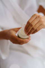 Peruvian Young Woman with Natural Skin Care Products