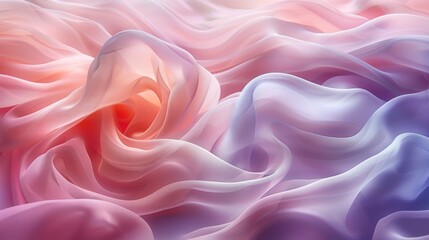 Obraz premium Abstract, flowing silk fabric image in pastel tones, creating soft and delicate texture and movement.