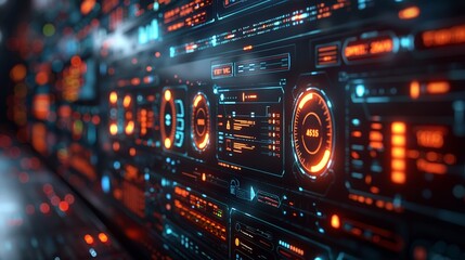 Fototapeta premium Futuristic and cyber background showcasing a sophisticated cybersecurity interface with real-time threat detection, emphasizing the importance of protecting digital assets and information Watercolor