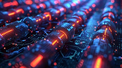 Futuristic and encrypted background showcasing a secure blockchain network, emphasizing the integrity and transparency of decentralized digital transactions Watercolor style, high resolution