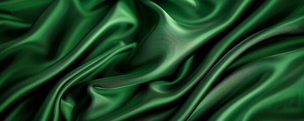 Obraz premium A rich green background with a satin-like texture, creating a luxurious and elegant appearance.