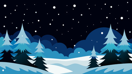  Beautiful winter snow background, vector art illustration