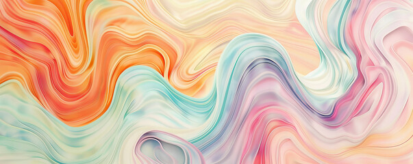 A whimsical abstract texture featuring swirling lines and pastel colors, perfect for adding a touch of playfulness and creativity to wall decor.