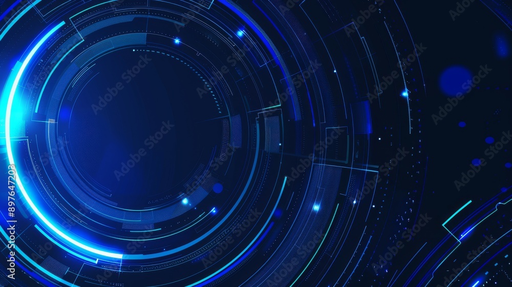 Poster an artistic design featuring blue glowing circuits and futuristic digital elements in a hightech abs
