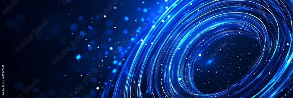 Poster abstract digital swirl of light and motion creating a vortex effect suitable for tech or science the
