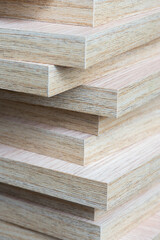 Stacked wooden planks in a pattern
