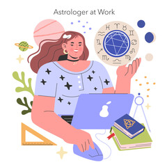 Natal Charts. Flat Vector Illustration