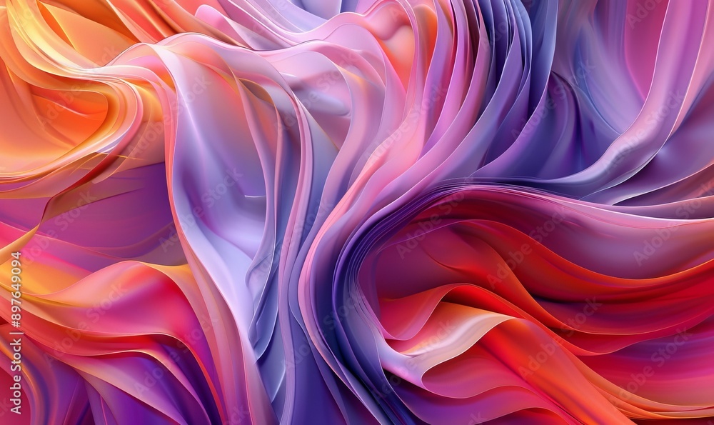 Poster abstract shapes swirling in vibrant colors, creating a dynamic and otherworldly visual experience