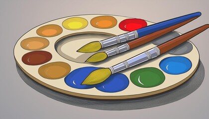 paint palette and brush