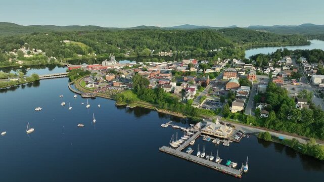 Aerial From Lake Memphremagog - Newport, Vermont