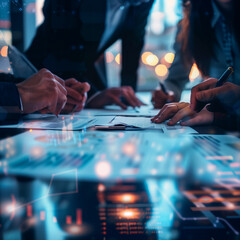 Accounting company,  businesswoman working with calculator, the man is sitting at the table, holding a pen and paper, while looking intently at a calculator,  people is working on a paper 
