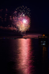 Fototapeta premium Watching Fireworks Display From Aboard Boats in Lake - 4301