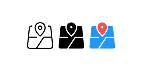 Maps and pins. Vector icon design.