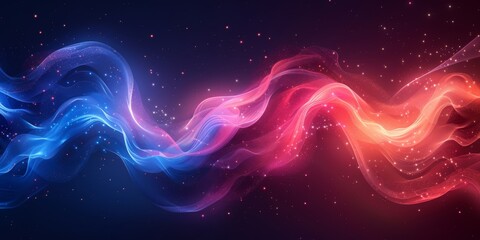 Obraz premium Experience mesmerizing abstract digital art with colorful waveforms in a fusion of creativity and innovation