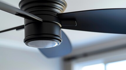 Obraz premium Black ceiling fan fragment close up