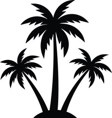 Fototapeta premium palm or coconut trees vector illustration set on white background