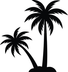 Coconut & Palm Trees Vector Pack – Tropical Illustrations on White Background EPS 10