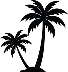 palm or coconut trees vector illustration set on white background