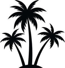 palm or coconut trees vector illustration set on white background