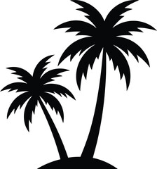 Obraz premium palm or coconut trees vector illustration set on white background